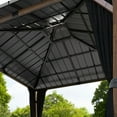 thumbnail image 6 of Hanover Wyatt 11.4' x 11.4' Hard Top Outdoor Gazebo Canopy with Mosquito Netting and Roof Vent, Heavy Duty Aluminum and Steel Frames - WYATTGAZ-BRN, 6 of 11