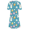 thumbnail image 5 of Daiosportswear Women Puffy Swing Elegant Party Midi Dresses Short Sleeve Round Neck A-Line Dress，Waist-Cinching Design，Women Short Sleeve Dress Multicolor-B XXL(XXL), 5 of 5