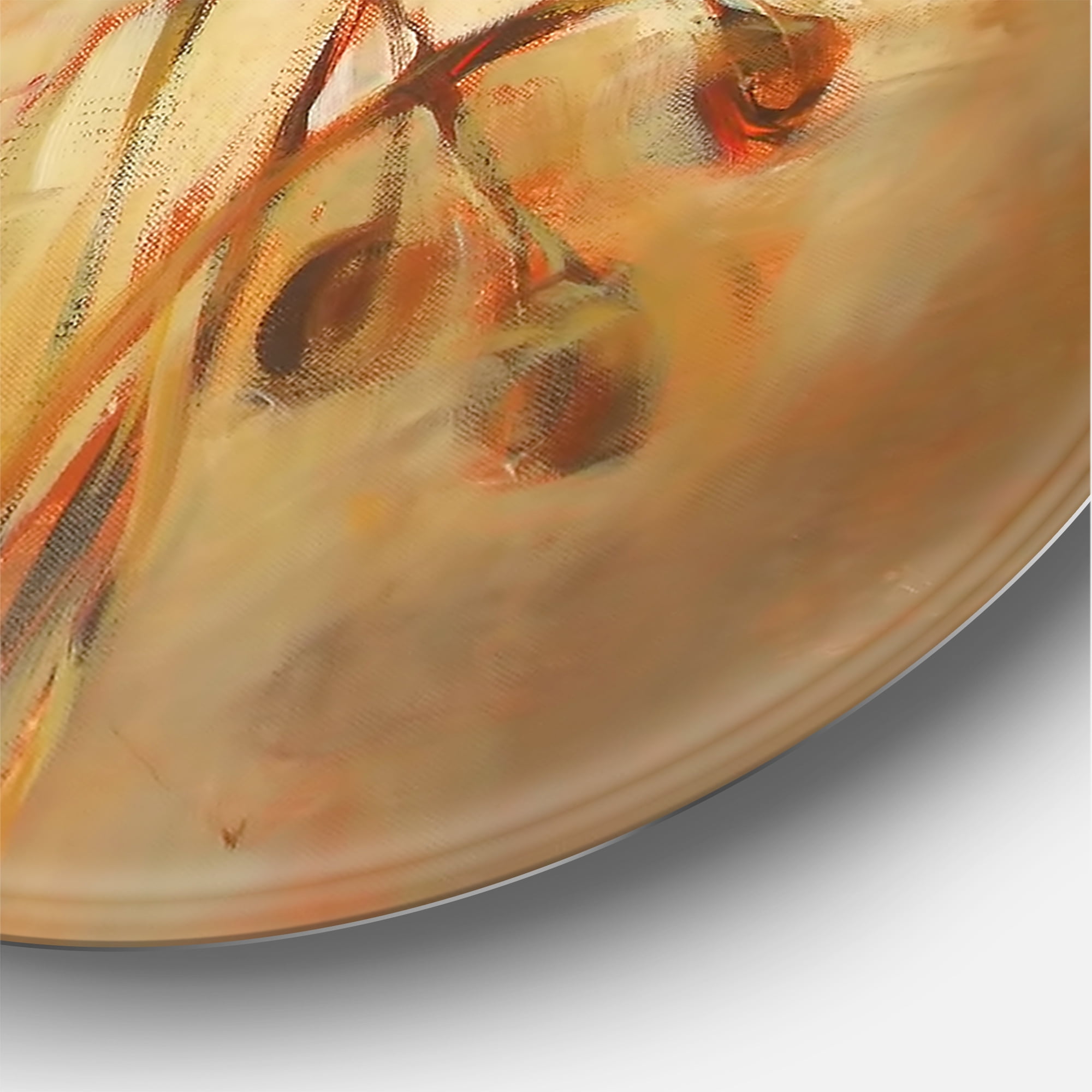 Designart 'Red Blossoming Poppies Over Wild Brown I' Traditional Circle Metal Wall Art 36x36 - Disc of 36