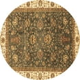thumbnail image 1 of Ahgly Company Indoor Round Abstract Brown Modern Area Rugs, 8' Round, 1 of 4