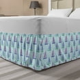thumbnail image 1 of Sailboat Bed Skirt, Lose Wavy Stripes Current in the Sea Double Canvas Sail Boats, Elastic Bedskirt Dust Ruffle Wrap Around for Bedding Decor, 4 Sizes, Purple Grey Seafoam, by Ambesonne, 1 of 2