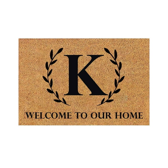 Welcome Mat Initial Door Mat Capital K Door Rugs for Entryway Indoor House Warming Gift Personalized Home Decor 16x24IN Summer Door Mats Coir Door Mat Outside Door Mats for Home Entry Floor