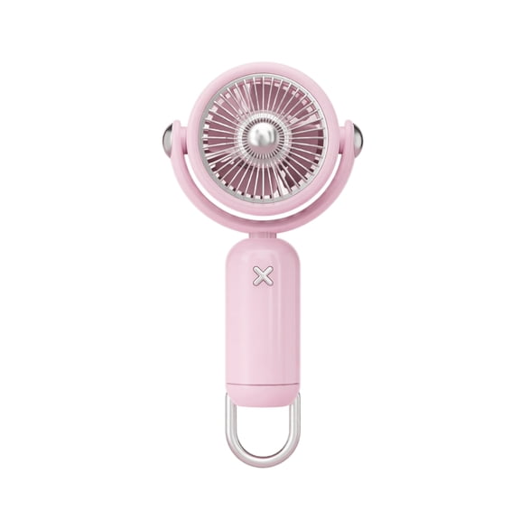 Portable Mini Fan, Rechargeable Handheld Fan, 19Hrs Runtime with Flashlight & Power Bank, 3 IN 1 Foldable Pocket Fan for Travel, Office, Gift for Women(Pink)