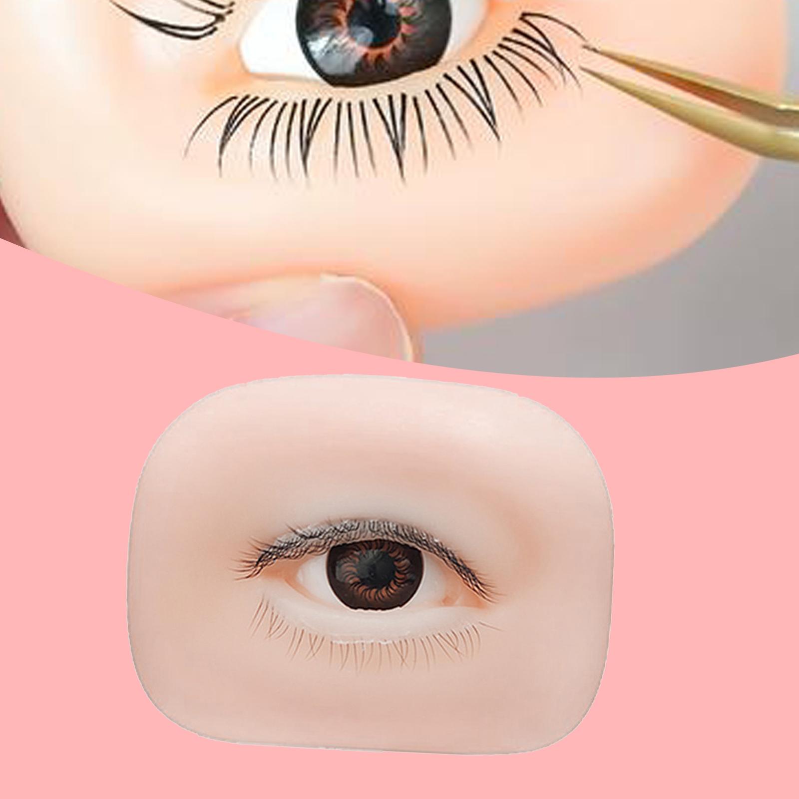 Serenable 5D Silicone Eye Model Practice Three Layer Upper Eyelash Practice Model Professional for Eyelash Extension for Artists Salon Right Eye