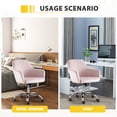 thumbnail image 4 of SYNGAR Home Office Desk Chairs with Adjustable Height, Velvet Criss Cross Chair with Wheels, 360 Degree Swivel Modern Ergonomic Home Office Chair with Armrest and Backrest, Pink, 4 of 7