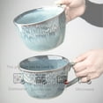 thumbnail image 4 of 500ml Vintage Ceramic Coffee Mug, Soup Mug With Handle, Small Breakfast Bowl For Ice Cream, Dessert-blue-13.5x11.5x9cm, 4 of 7