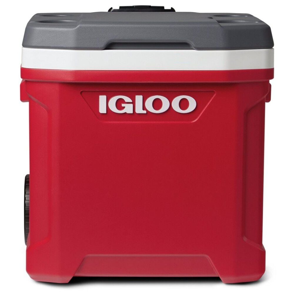 IGLOO Latitude 60 Qt Roller Cooler, Red