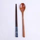 thumbnail image 5 of Zhuge 2 juegos de cubiertos de madera, tenedor y cuchara de madera, palillos, vajilla reutilizable, juego de cubiertos, utensilios de viaje, cubiertos de línea atada, rojo y blanco, 5 of 5