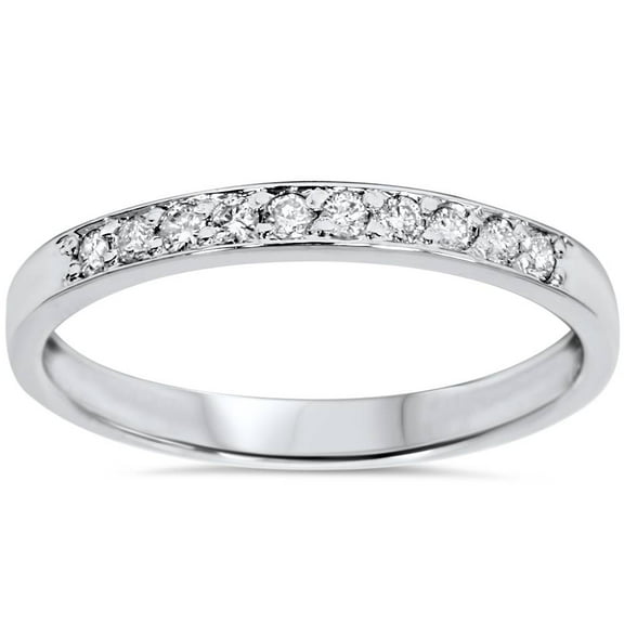 Pompeii 1/4ct Diamond Stackable Wedding Ring 14K White Gold (G/H,I2-I3)