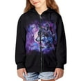 thumbnail image 2 of DISNIMO Galaxy Wolf Hoodie Kids Butterfly Hoodie with Front Zipper Hoodies for Boys 6-7 Graphic Sweatshirts Boys Sweatshirt Hoodie Zip Childrens Hoodie Jackets Girls Little Boy Animal Hoodie, 2 of 7