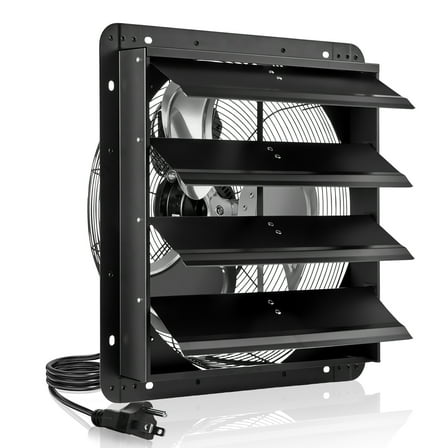 VEVOR 18 inch Shutter Exhaust Fan, Wall Mounted Attic Vent Fan with Variable Speed Controller, 2200 CFM, AC Motor, Heavy-duty Steel, Low Noise for Shed, Garage, Greenhouse Ventilation Cooling