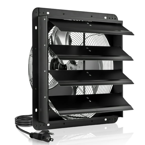 VEVOR 18 inch Shutter Exhaust Fan, Wall Mounted Attic Vent Fan with Variable Speed Controller, 2200 CFM, AC Motor, Heavy-duty Steel, Low Noise for Shed, Garage, Greenhouse Ventilation Cooling