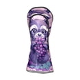 thumbnail image 6 of Golf Club Covers PU Leather Waterproof Head Covers for Fairway Woods Hybrids Cartoon Raccoon Grapes, 6 of 11