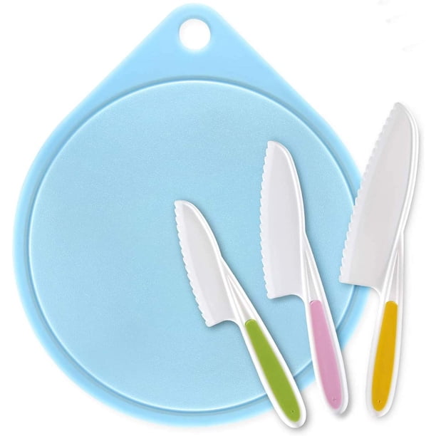 Kit de cocina seguro para niños, materiales libres de BPA para el desarrollo de la creatividad, incluye cuchillos duraderos no tóxicos con mango ergonómico y bordes dentados (3 piezas)