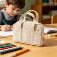 thumbnail image 2 of Under $1 Pencil Case, Large Capacity Corduroy Soft Tote Stationery Bag, Vintage Solid Color Pen Pouch for College Office Travel by PALIFEUR, 2 of 7