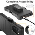 thumbnail image 4 of Xhy Samsung Galaxy A03S Case with Belt Clip Holster and Privacy Screen Protector Military Grade Full Body Multilayer Drop Protection 3 in 1 Rugged Durable Detachable for Samsung A03S Phone - Black, 4 of 9