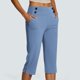 thumbnail image 2 of MKLEKYY Leggings Capris elásticos de cintura alta para mujer, para yoga, entrenamiento informal, pantalones capri, leggings rectos cortos, 2 of 5