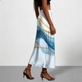 thumbnail image 4 of SAWOBUUN Womens Ombre Satin Maxi Skirt Elastic Waist Silky Bodycon Long Skirt Casual Summer Skirt, 4 of 7