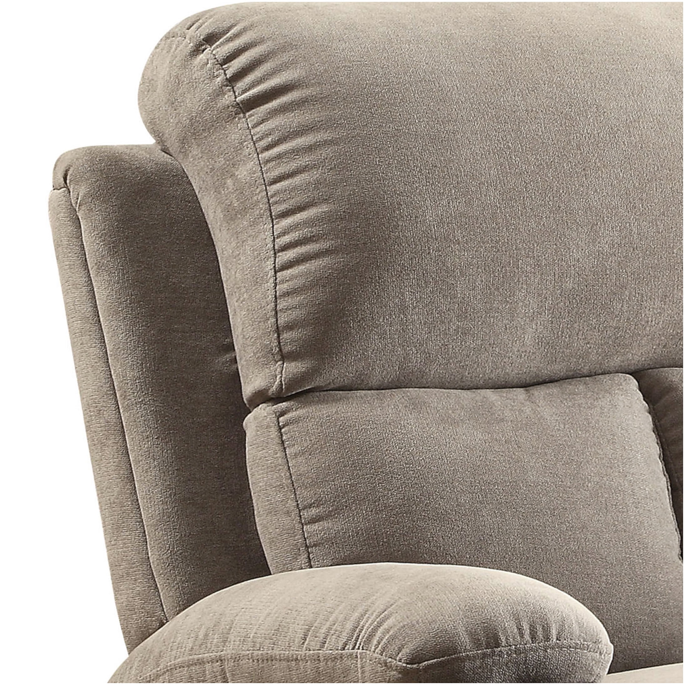 Gray Fabric Recliner Chair with Cup Holder and Smooth Motion Mechanism for Living Room
