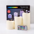 thumbnail image 1 of Las velas electrónicas de colores con control remoto son adecuadas para decoraciones navideñas y de bodas., 1 of 5