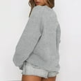 thumbnail image 4 of Comfy Oversized Pullover Sweatshirt for Women – Fleece Lined Crewneck Long Sleeve Top with Thumb Hole Cuffs, Great for Fall and Winter Casual Outfits Gray, 4 of 5