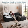 thumbnail image 5 of 96" L-Shaped Sectional Couches for Living Room, Modular Cloud Couch with Chaise, Corduroy Deep Seat Boneless Sofa, No Assembly, Black, 5 of 7