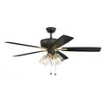 thumbnail image 6 of Craftmade  52" Pro Plus 104 Ceiling Fan - 52 Flat Black/Satin Brass w/ White/Washed Oak Blades, 6 of 14