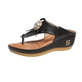 thumbnail image 2 of Womens Wedge Sandals,Womans Sandals,Wide Sandals for Women,Comfortable Sandals for Women,Women's Sandals,Women Summer Casual Low Wedges Sandals Beach Sandals,Black,5.5, 2 of 4