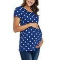 thumbnail image 4 of GORHGORH Womens Plus Size S-5XL Breastfeeding Nursing Polka Dot Floral Print Short Sleeve Maternity T-Shirt Tops, 4 of 5