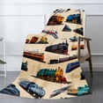 thumbnail image 2 of Joocar Train Pattern Fleece Throw Blanket For Winter Gift Home Sofa Bed Decoration 40x50 inch, 2 of 5