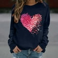 thumbnail image 5 of Craaazy Women's Heart Printed Valentines Shirts Crewneck Loose Long Sleeve Tops Gifts, 5 of 7