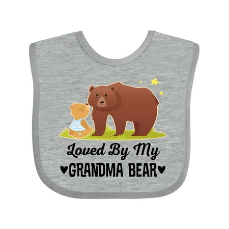 

Inktastic Grandma Bear Loves Me Outfit Gift Baby Boy or Baby Girl Bib