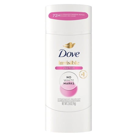 Dove Advanced Care Antiperspirant Deodorant for Women No White Marks Clear Finish 72 hour sweat and odor protection, 2.6 oz
