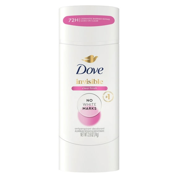 Dove Advanced Care Antiperspirant Deodorant for Women No White Marks Clear Finish 72 hour sweat and odor protection, 2.6 oz