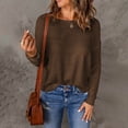 thumbnail image 2 of AherBiu Womens Long Sleeve Tops Winter Knitwear Pullover Tops Crewneck Sweaters Blouse Solid Color, 2 of 7