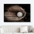 thumbnail image 2 of wall26 Canvas Print Wall Art Wood Panel Effect Retro Vintage Catcher's Mitt &amp; Baseball Sports Fitness Photography Realism Decorative Scenic Multicolor for Living Room, Bedroom, Office - 16x24, 2 of 5