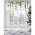 thumbnail image 5 of Green Eucalyptus Leave Valances for Windows Watercolor Retro Leaf Valance Rod Pocket Light Filtering Short Window Treatments Curtains for Kitchen Bathroom Living Room Bedroom, 1 Panel, 54 x 18 Inch, 5 of 7