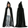 thumbnail image 3 of Zecgelong Kids Velvet Hooded Cloak Cape Party Dress Up Role Play Outfit Black Size 2-17Y, 3 of 3