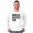 thumbnail image 3 of Worlds Okayest Son Funny Children Men's Long Sleeve Tee T Shirt Brisco Brands M, 3 of 5