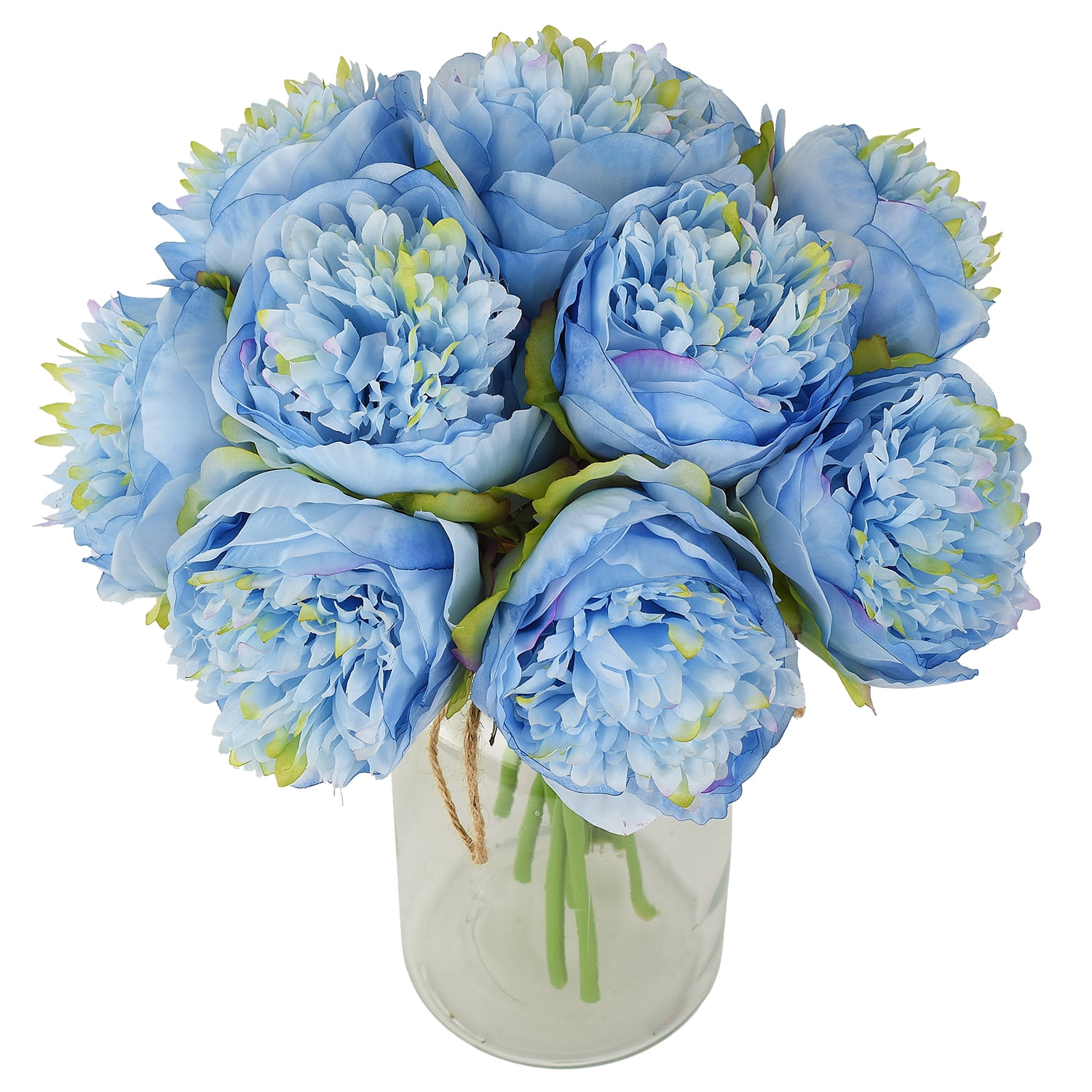 Coolmade Vintage Peony Artificial Flowers - 2 Pack Silk Flowers Bouquet ...