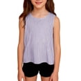 thumbnail image 5 of hoksml Girls Cotton Linen Blend Sleeveless Tank Top, Casual Crew Neck Sleeveless Shirt, Breathable Summer Top for Kids, 5 of 9