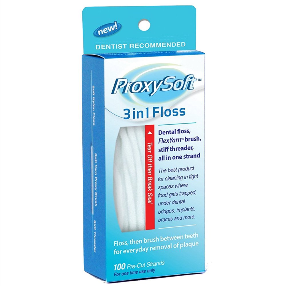 Dental Floss with Proxy Brush and Threader for Optimal Teeth Flossing