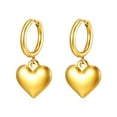 thumbnail image 5 of Sunyuer 18K Gold Plated Heart Drop Dangle Huggie Earrings for Women | 925 Sterling Silver Post Love Heart Earrings | Lightweight Jewelry Gift, 5 of 5