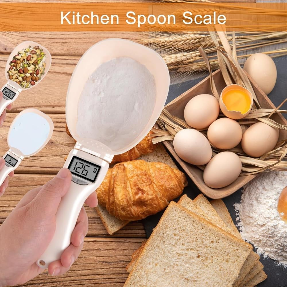 Electronic Digital Measuring Spoon Scale - LCD Display with Conversion, Adjustable Measuring Spoon for Cooking, Baking, Coffee and Pet Food, Portable Detachable Kitchen Gadget for Home (small)