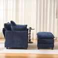 thumbnail image 4 of S-HOME Modern 39.4 Inch Chenille Armchair with Ottoman, Upholstered Single Seat for Living Room and Bedroom Use, Blue, 4 of 16