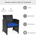 thumbnail image 5 of Patiojoy 4 Piece Outdoor Patio Rattan Furniture Set Navy Cushioned Seat For Garden, porch, Lawn, 5 of 8