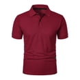 thumbnail image 7 of Qwertyu Men's Polo Shirts Cotton Short Sleeve Collared Golf Shirts Casual Fashion Basic Tee Shirts Wine L, 7 of 7