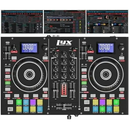 2-Deck Portable DJ Controller, Mixing Console with LCD Display | Manual Looping, USB,  Input, Record Output, 16 Performance Pads with Virtual DJ LE Software Included (Download)