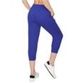 thumbnail image 4 of ALWAYS Women's Capri Jogger Lightweight Sweatpants with Pork Chop Pockets Royal Blue L, 4 of 7