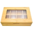 thumbnail image 3 of Caja Organizadora de Té, Hecha de Bambú Resistente, 8 Compartimientos, Organizador para Bolsas de Té e Infusiones con Tapa Centro de Acrílico, 3 of 5